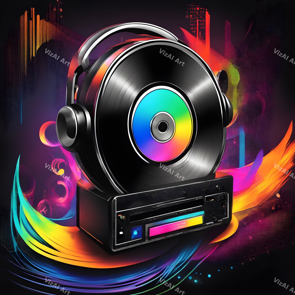 Neon Vinyl Music Art — Choose Your Print — print 2