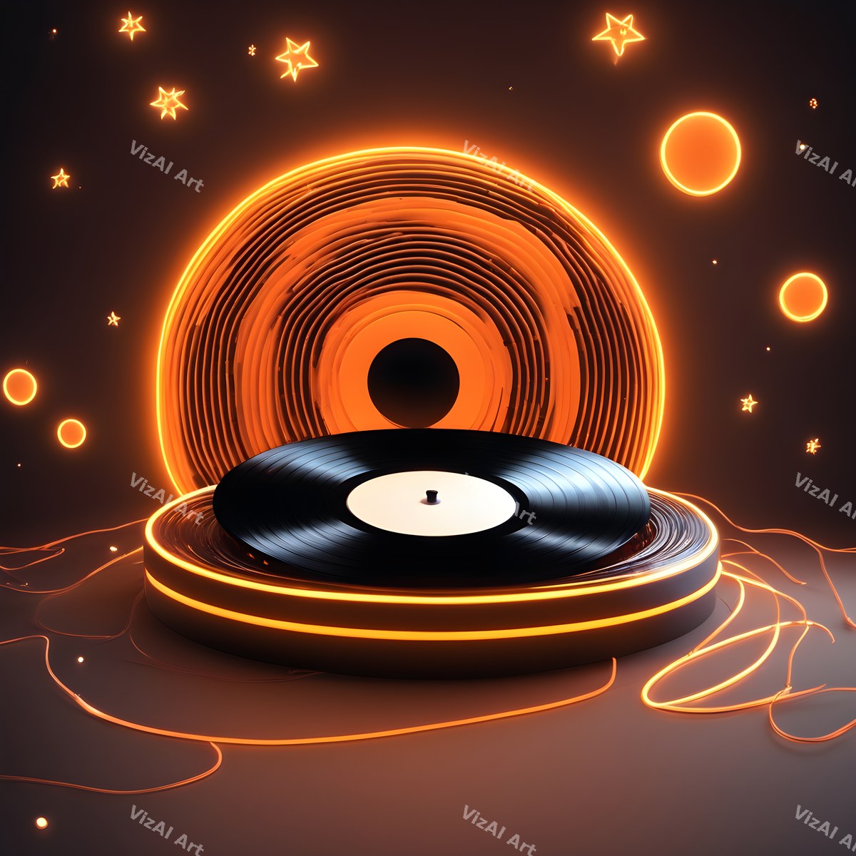 Neon Vinyl Music Art — 12 Printable Prints — print 7