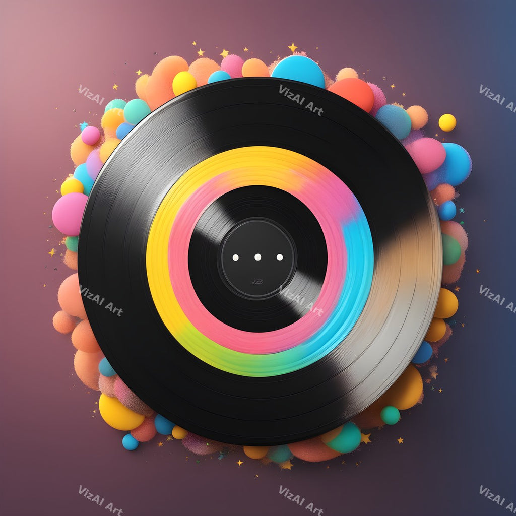 Neon Vinyl Music Art — 12 Printable Prints — print 9