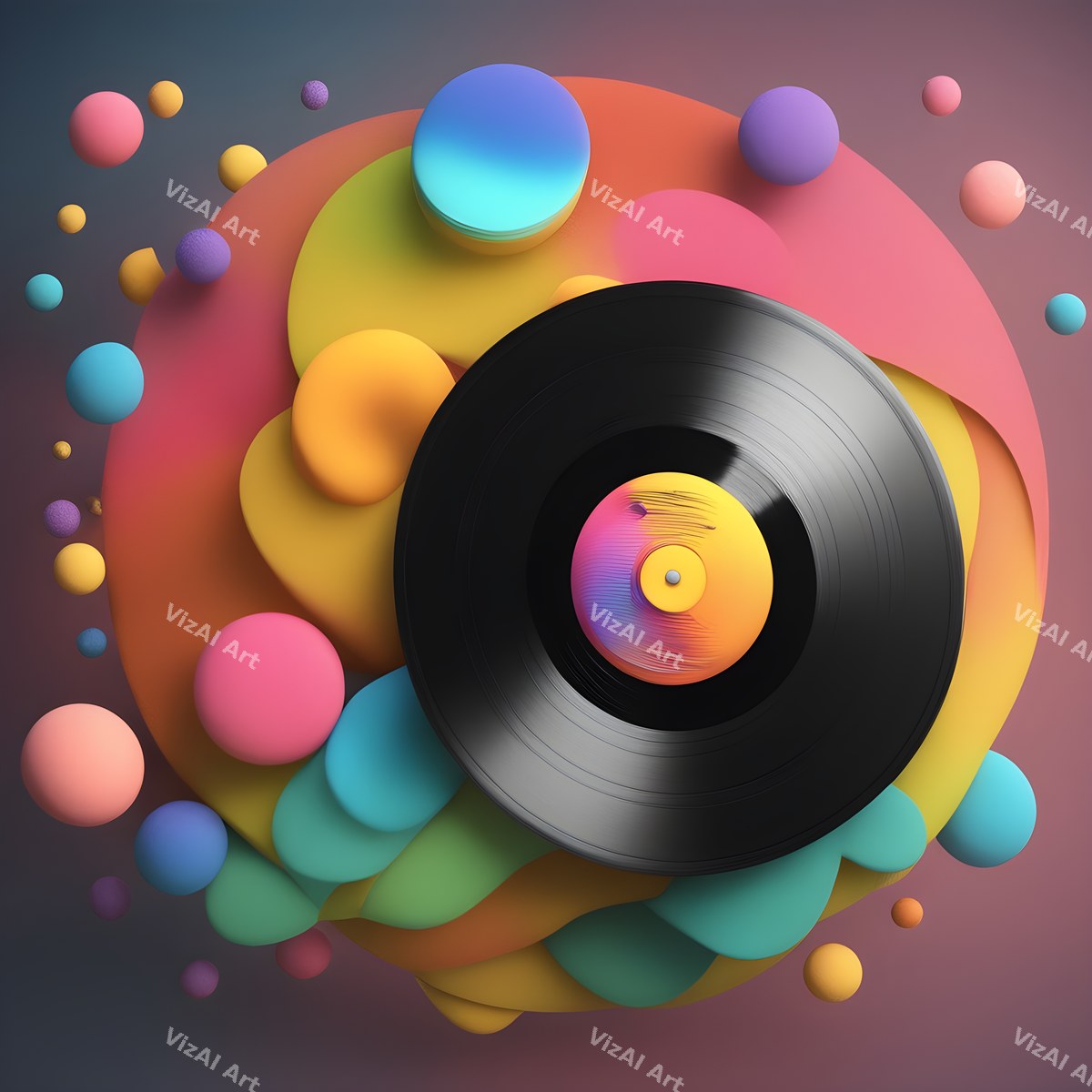 Neon Vinyl Music Art — Choose Your Print — print 10
