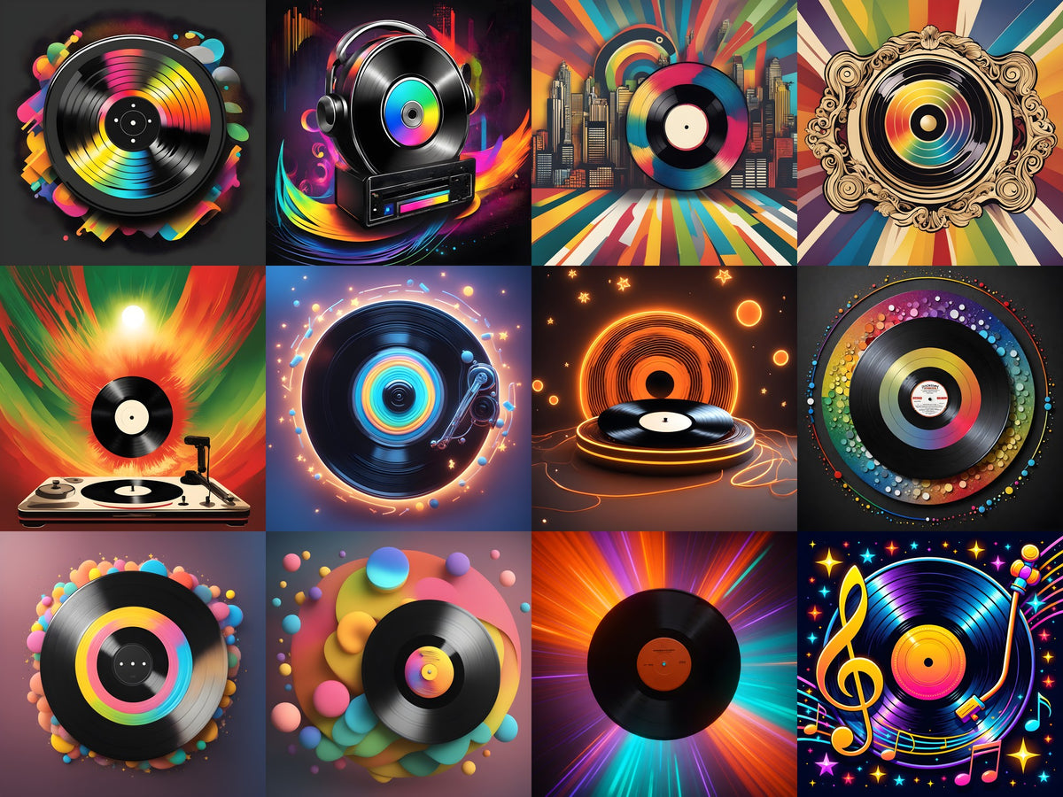 Neon Vinyl Music Art — Choose Your Print
