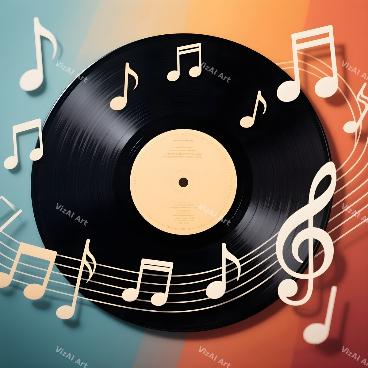 Vinyl & Music Notes Art — 12 Printable Prints — print 6