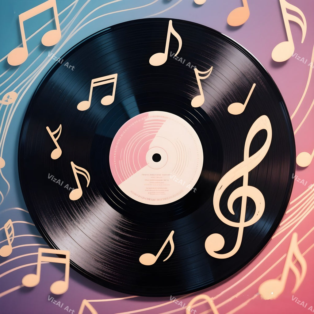 Vinyl & Music Notes Art — 12 Printable Prints — print 8