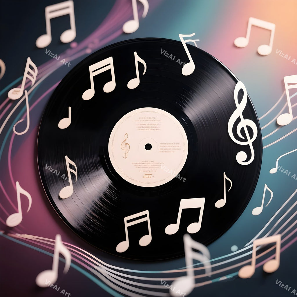Vinyl & Music Notes Art — 12 Printable Prints — print 9