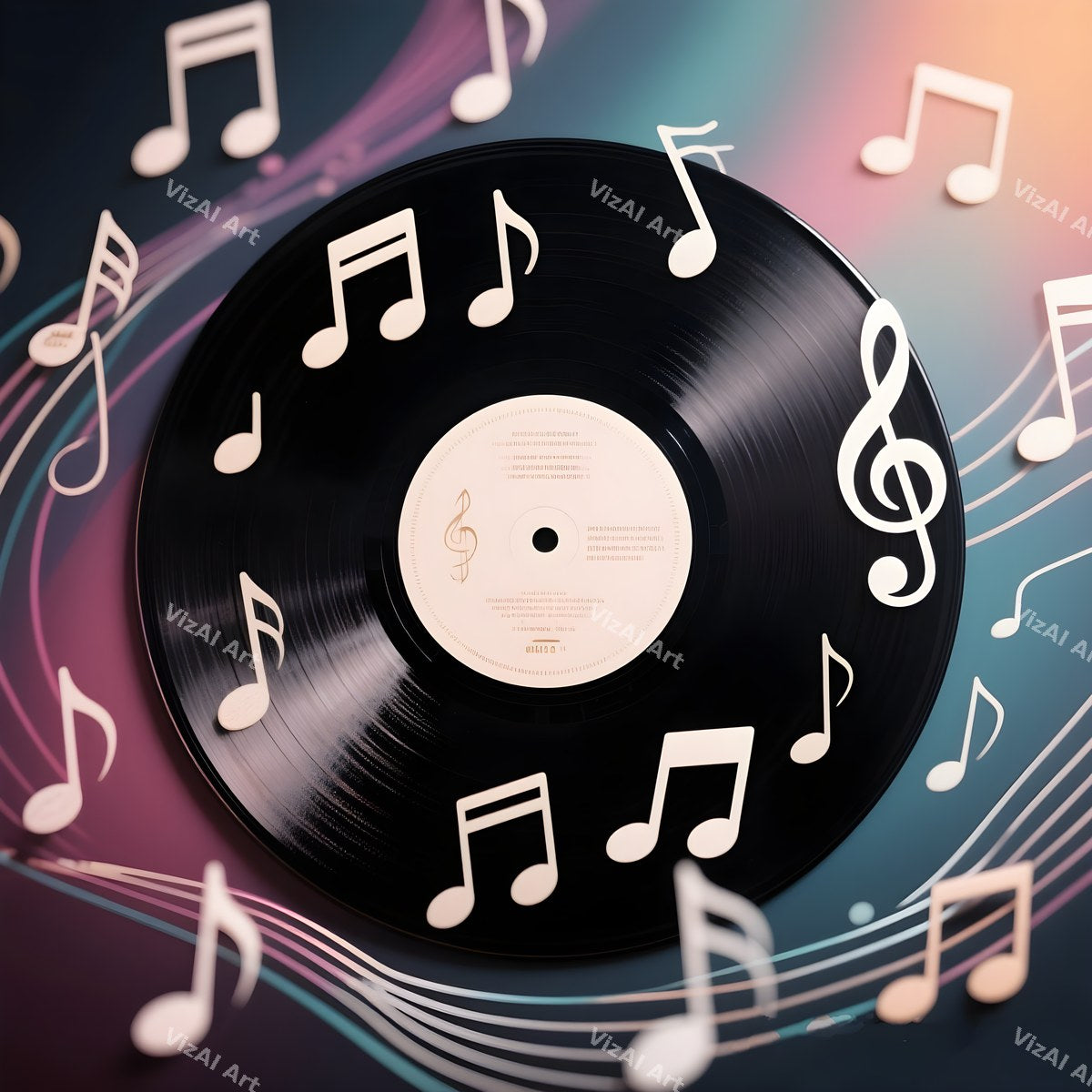 Vinyl & Music Notes Art — 12 Printable Prints — print 9