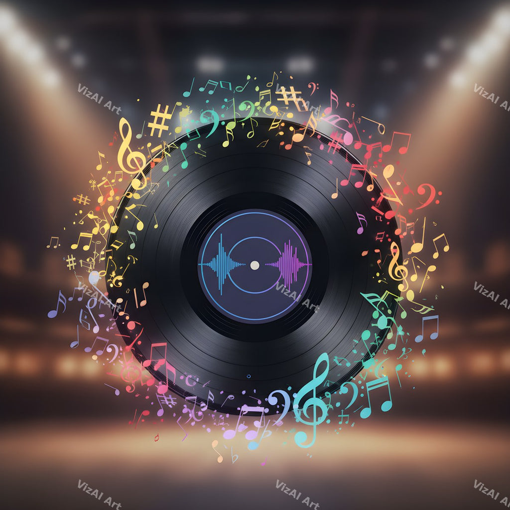 Vinyl & Music Notes Art — 12 Printable Prints — print 11