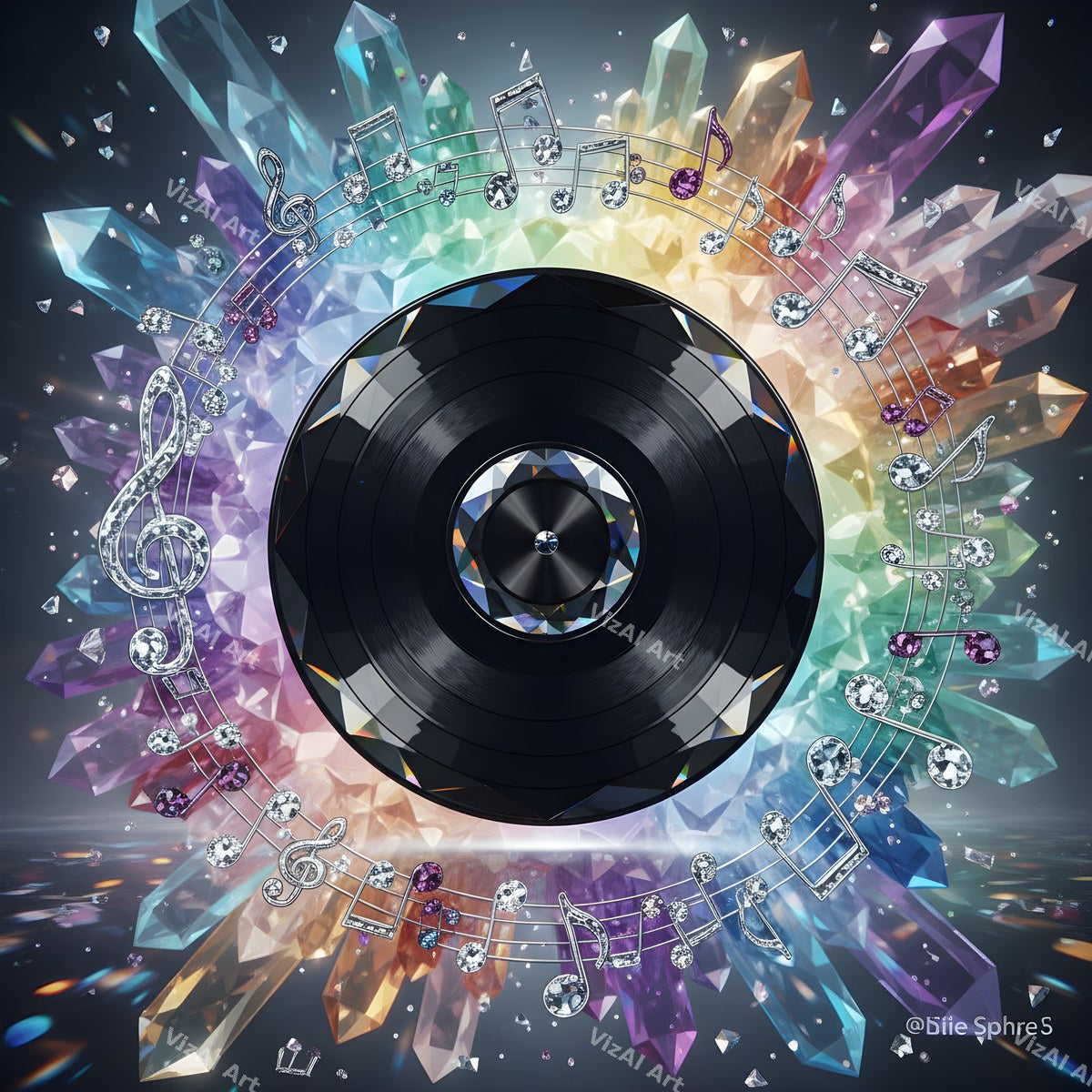 Vinyl & Music Notes Art — 12 Printable Prints — print 12