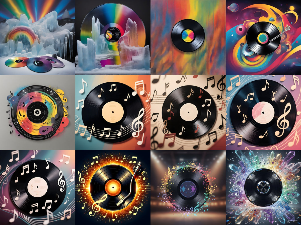 Vinyl & Music Notes Art — Choose Your Print