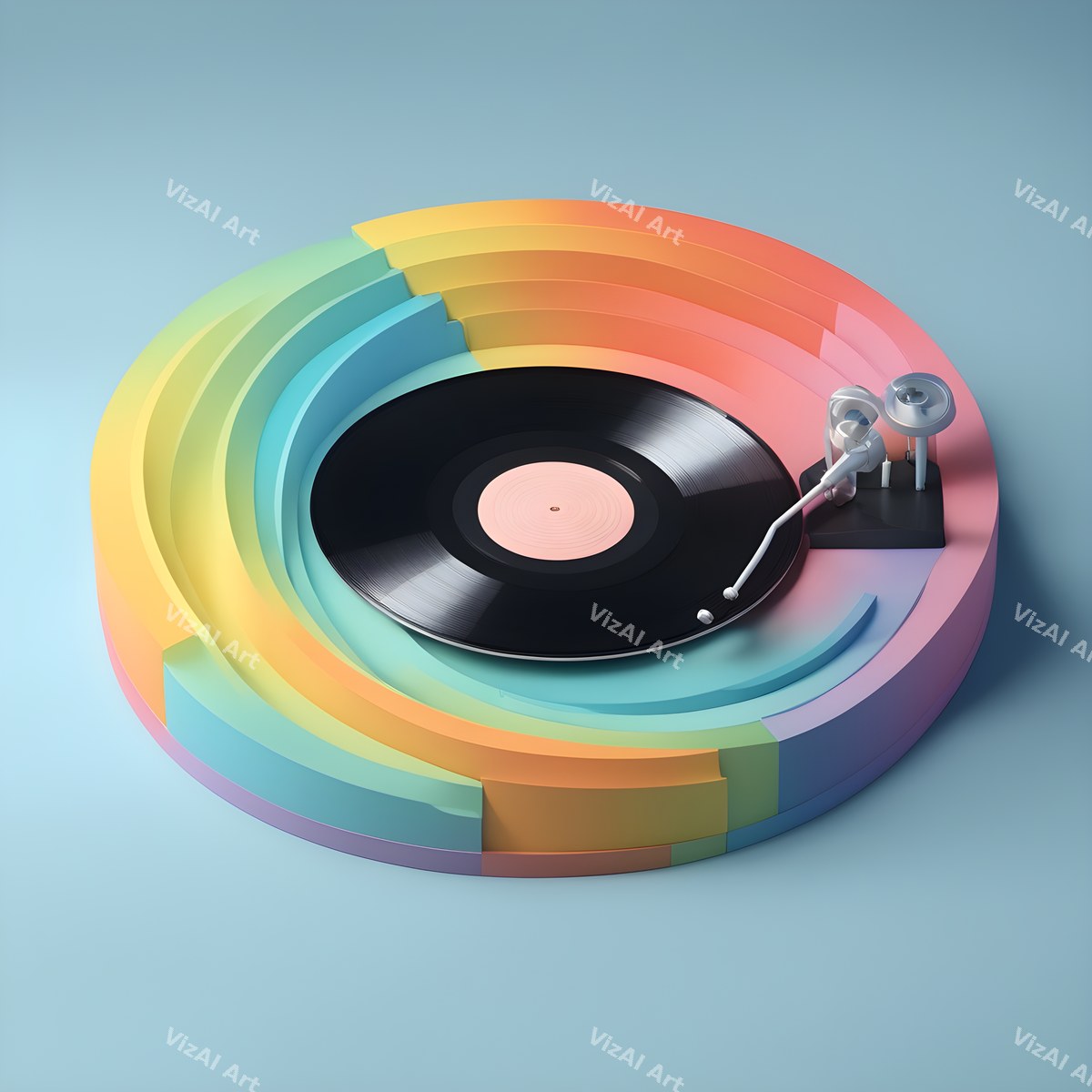 Rainbow Vinyl Record Art — print 2