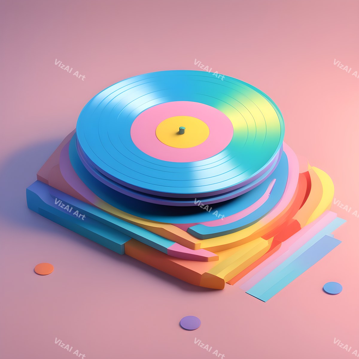 Rainbow Vinyl Record Art — print 3