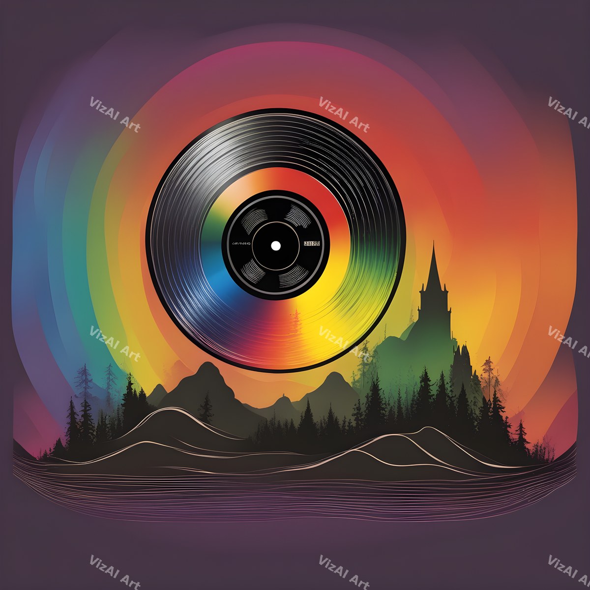 Rainbow Vinyl Record Art — print 5