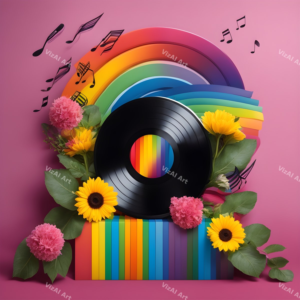Rainbow Vinyl Record Art — print 9