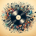 Butterflies & Swirling Notes Vinyl Art — print 1