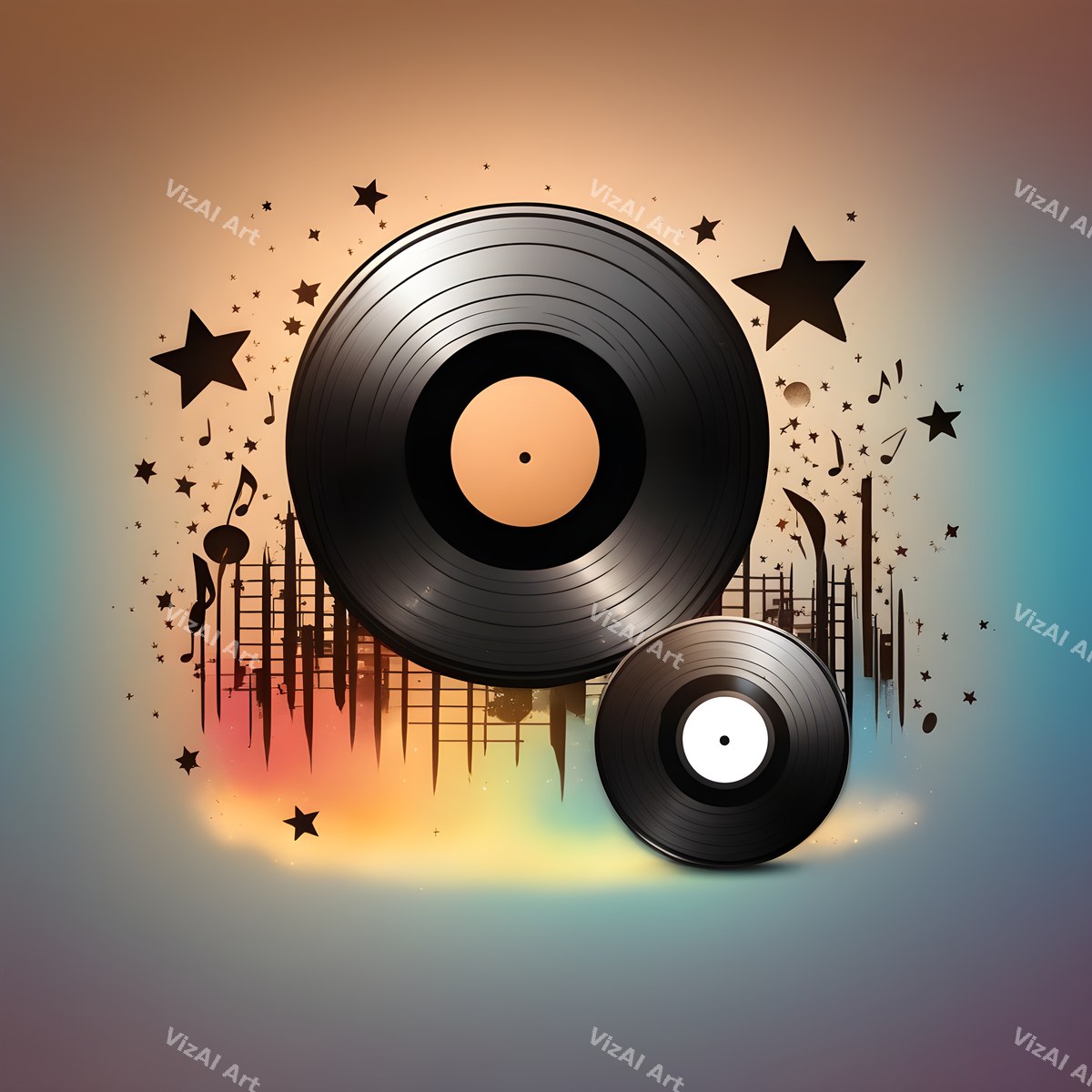 Butterflies & Swirling Notes Vinyl Art — print 3