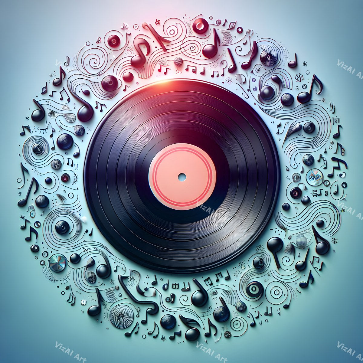 Butterflies & Swirling Notes Vinyl Art — print 10