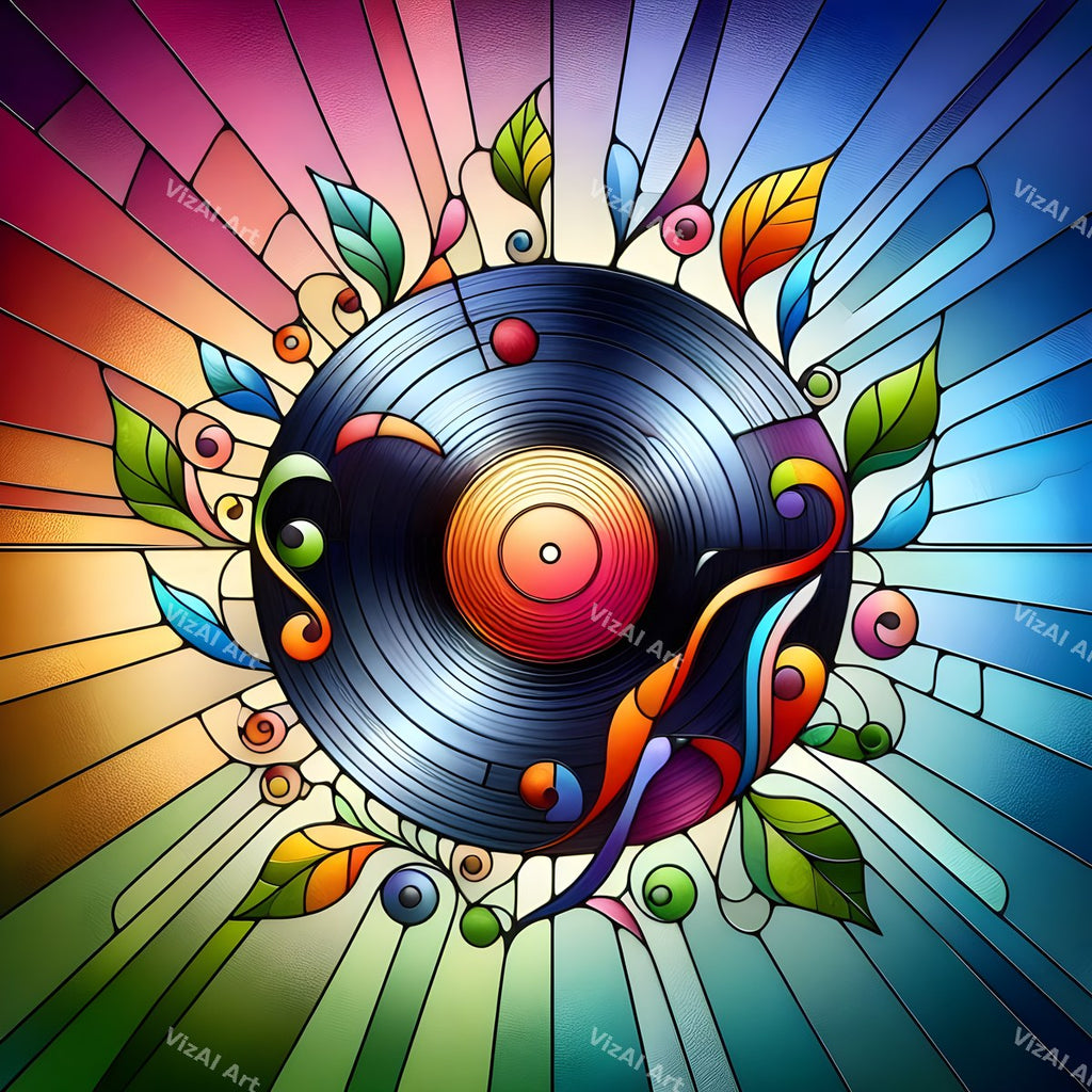 Crystal & Stained Glass Vinyl Art — print 1