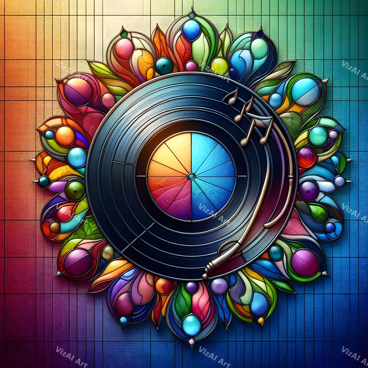 Crystal & Stained Glass Vinyl Art — print 2