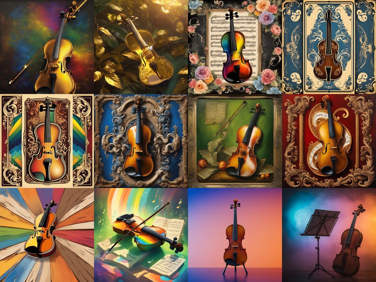 Classic Violin Music Art — 12 Printable Prints