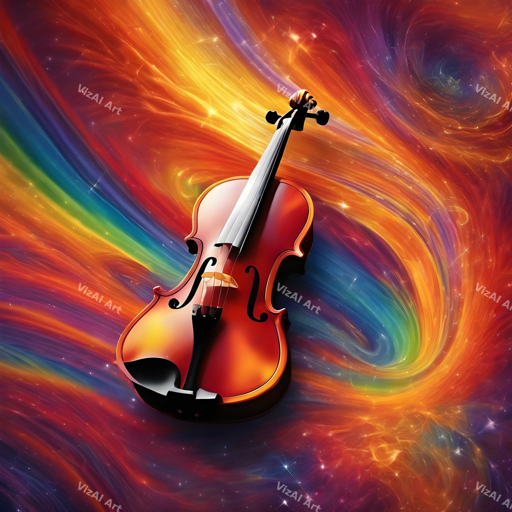 Violin in Colour Music Art — print 1
