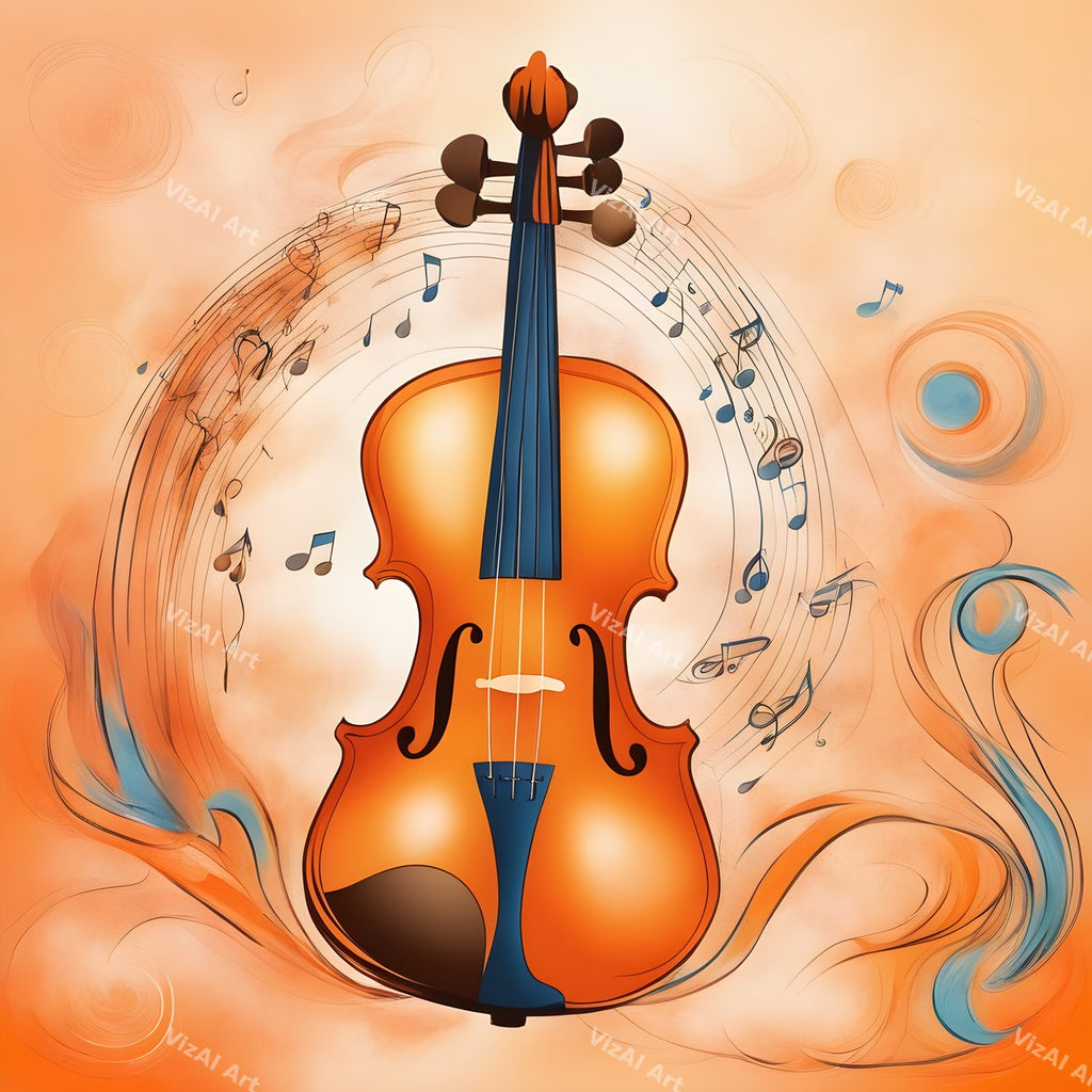 Violin in Colour Music Art — print 2