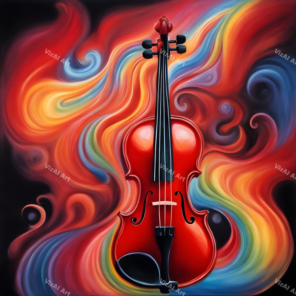 Violin in Colour Music Art — print 3