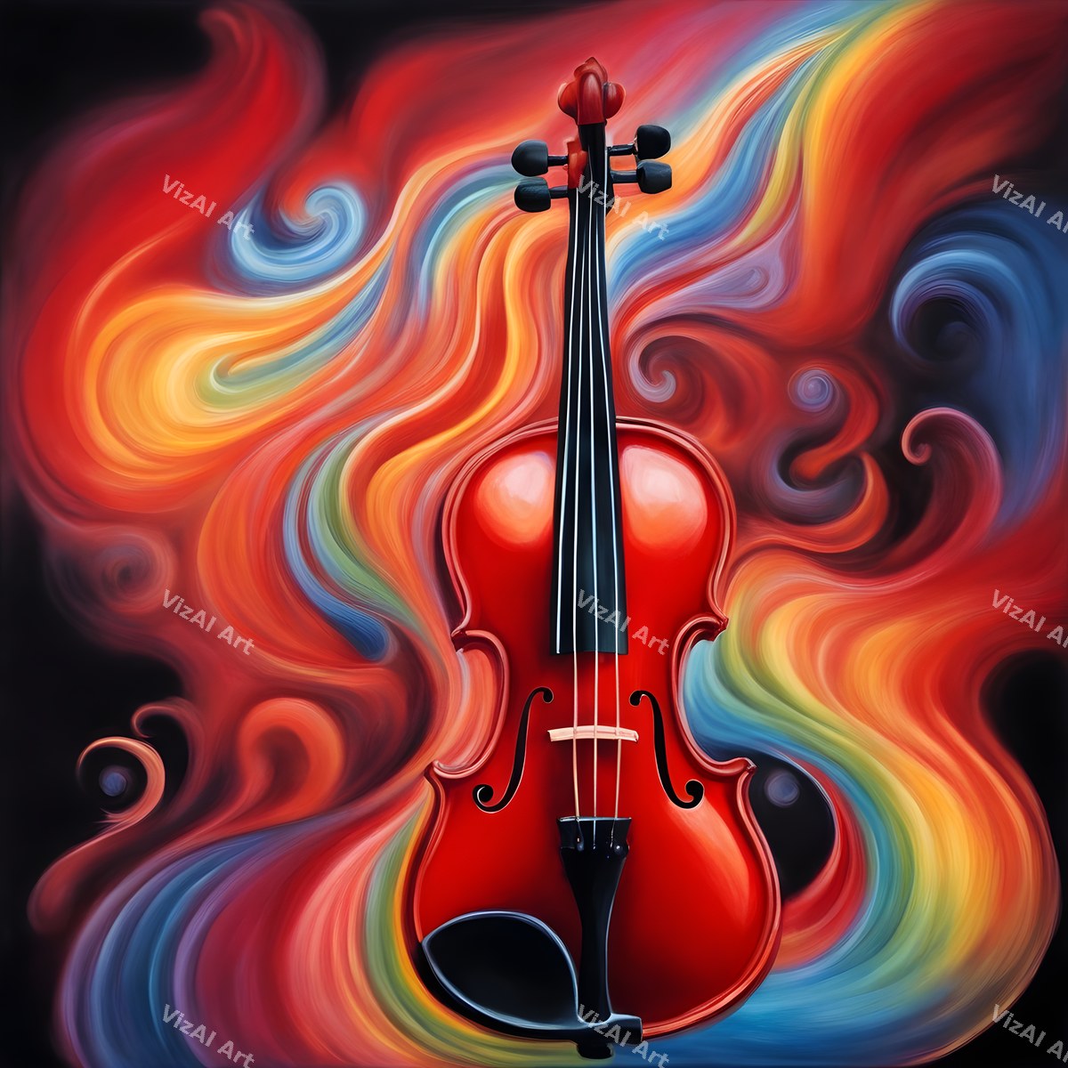 Violin in Colour Music Art — print 3