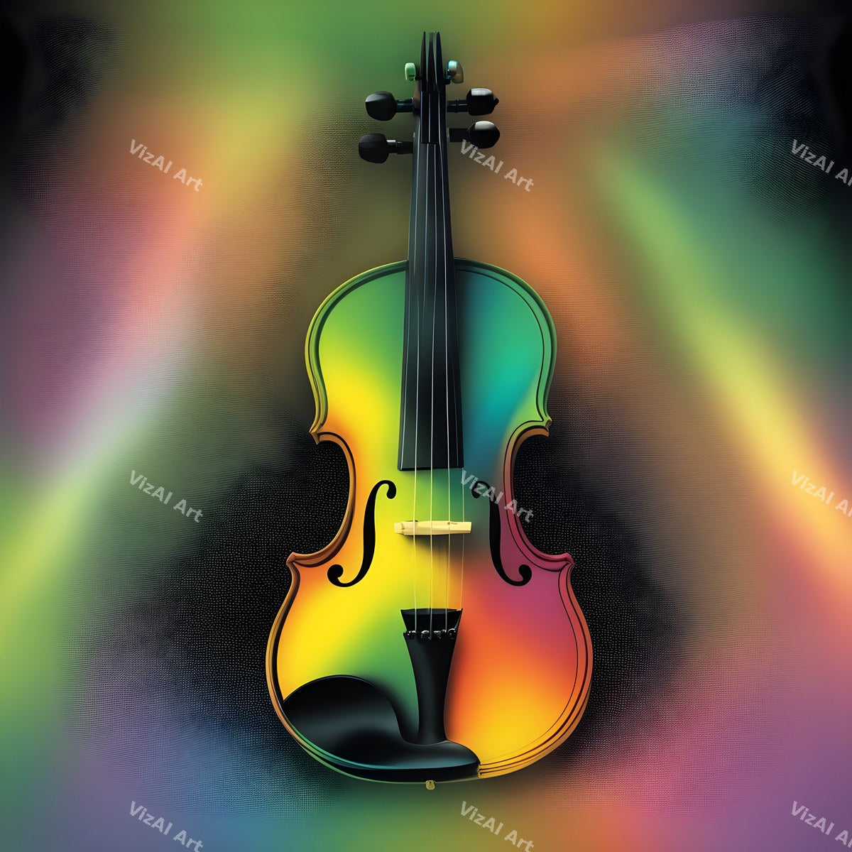 Violin in Colour Music Art — print 5
