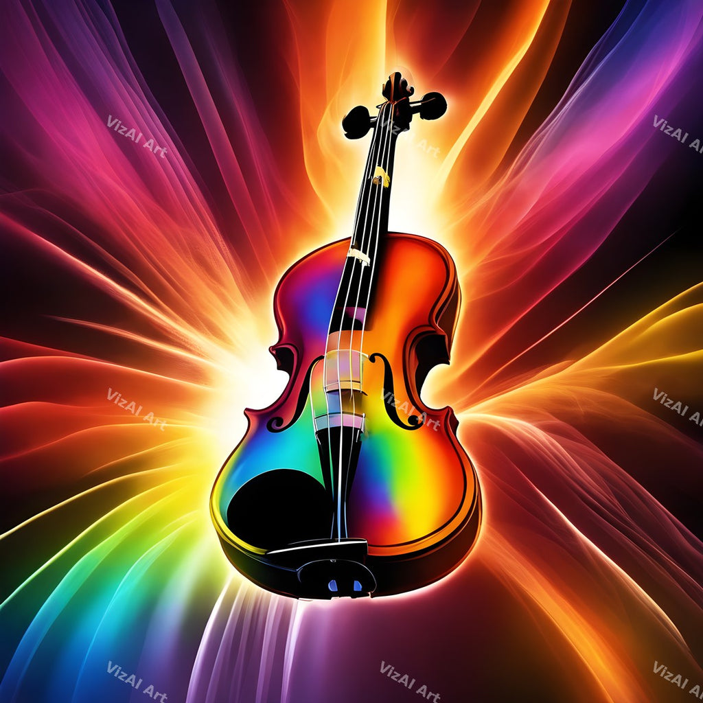 Violin in Colour Music Art — print 7