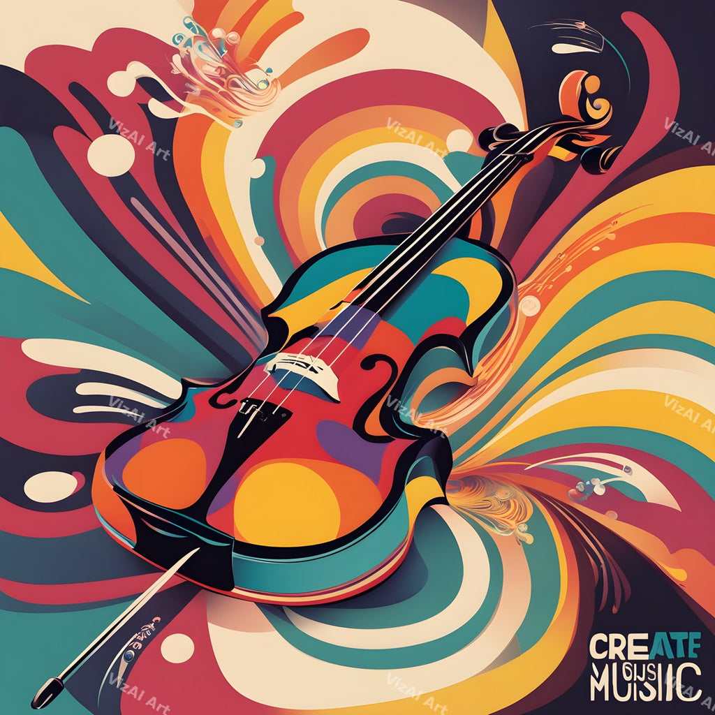 Violin in Colour Music Art — print 8