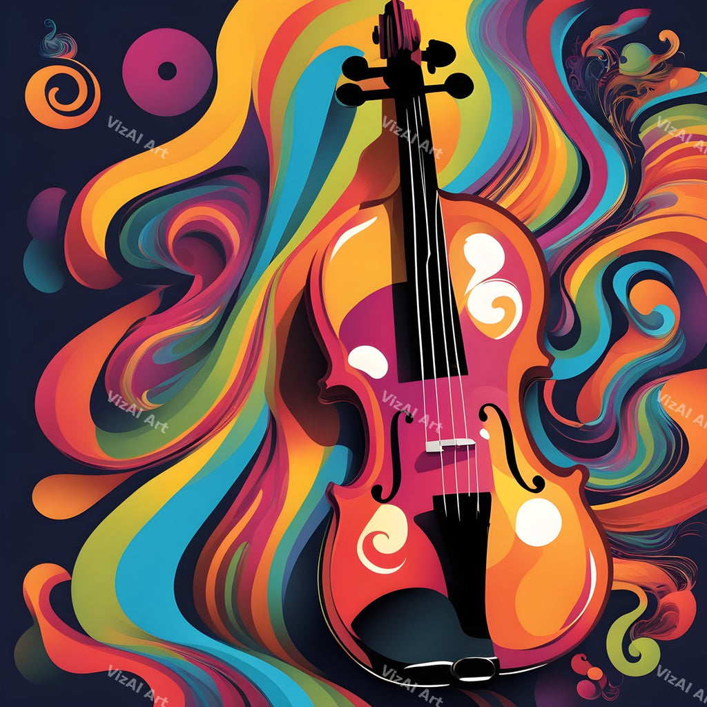 Violin in Colour Music Art — print 9