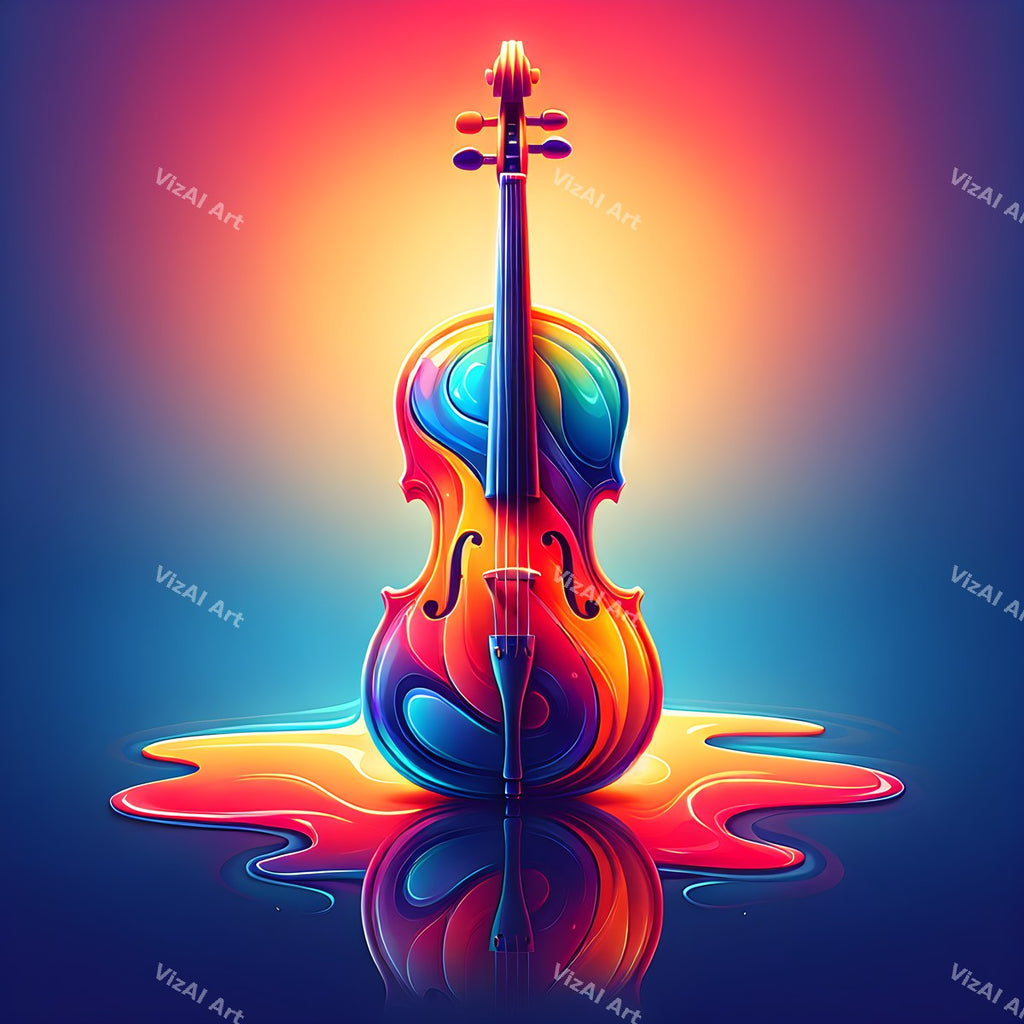 Violin in Colour Music Art — print 12