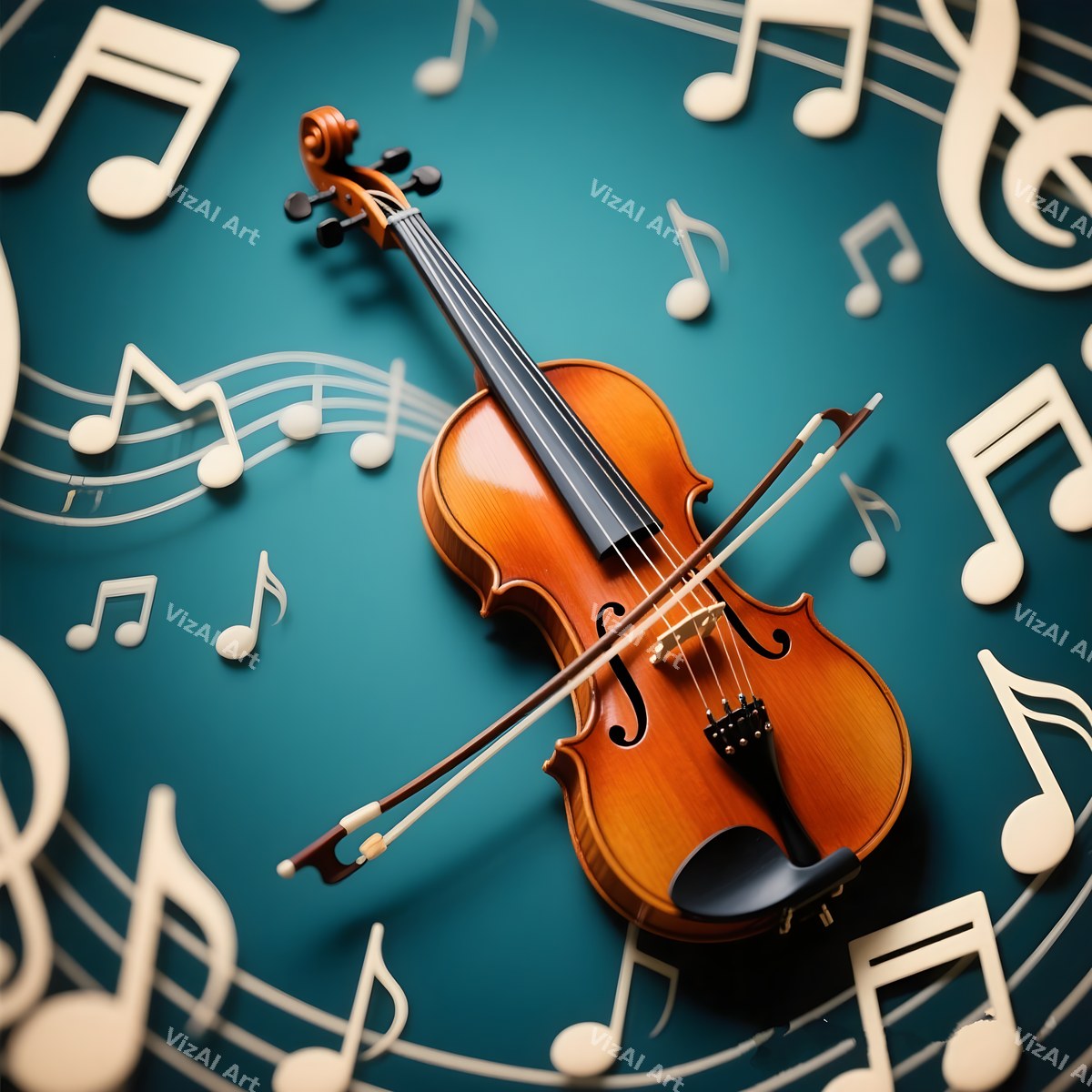 Violin & Music Notes Art — print 2