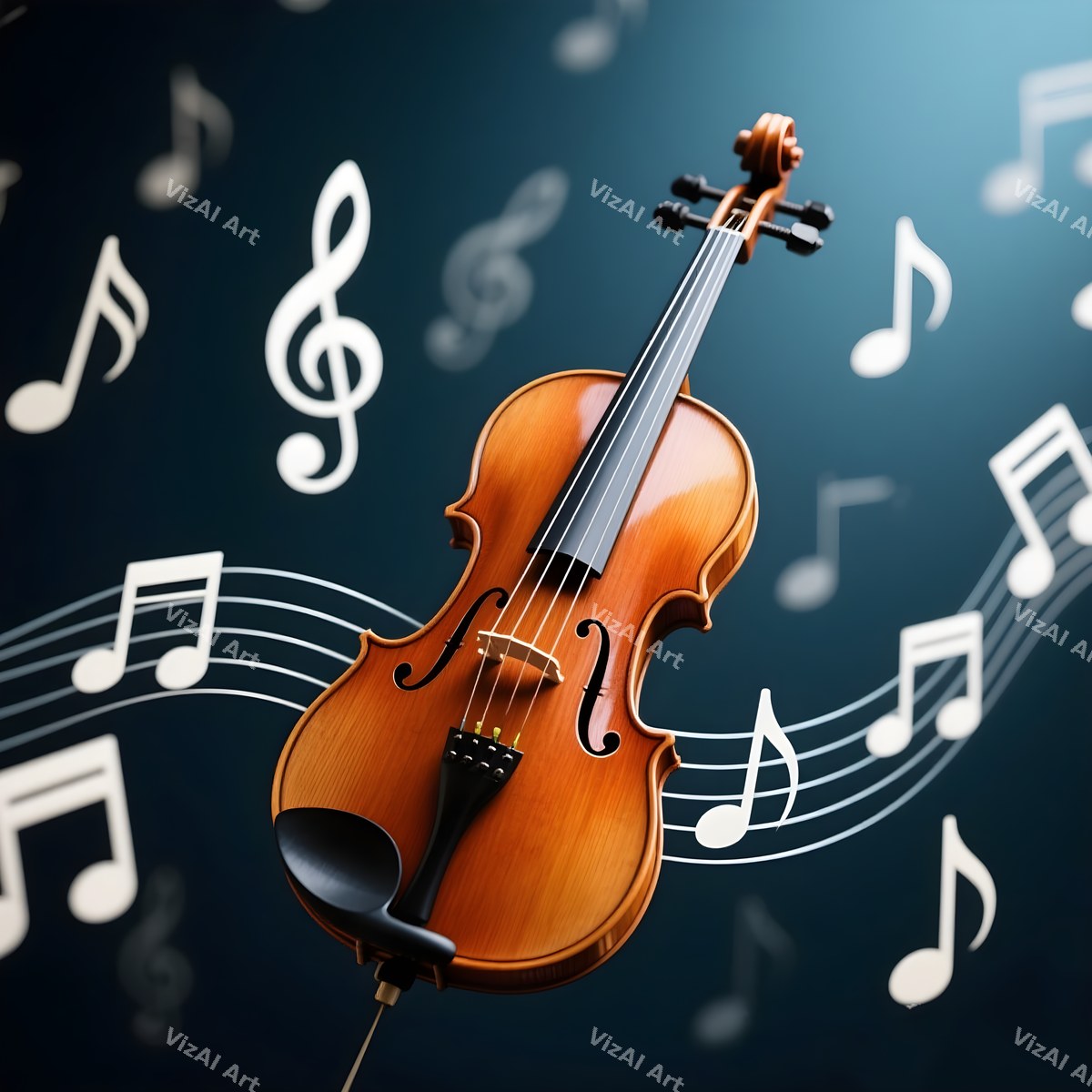 Violin & Music Notes Art — print 3