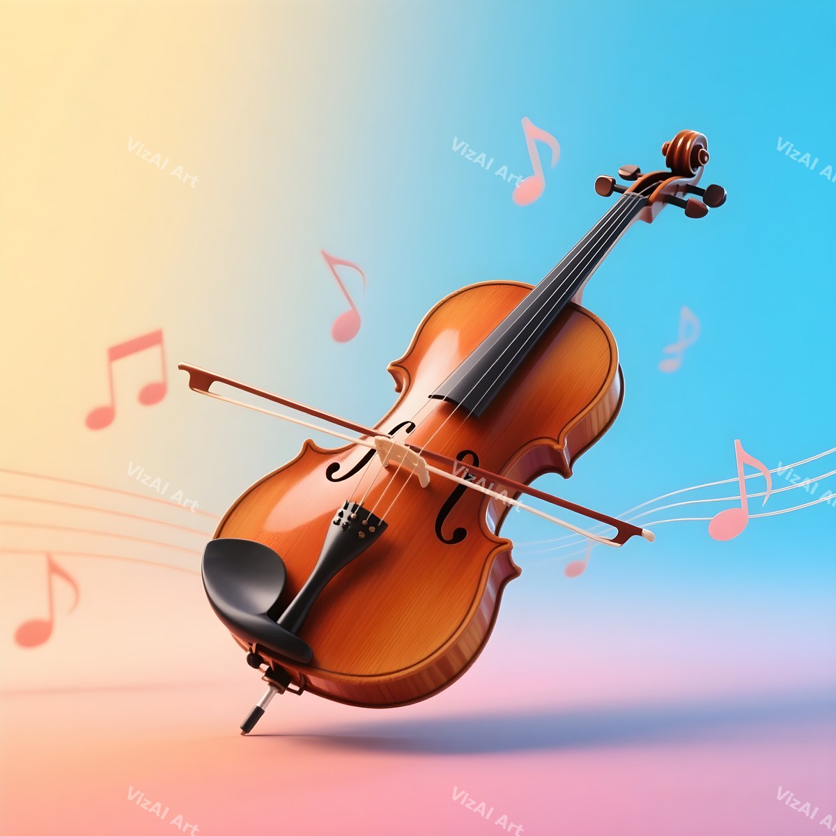 Violin & Music Notes Art — print 5