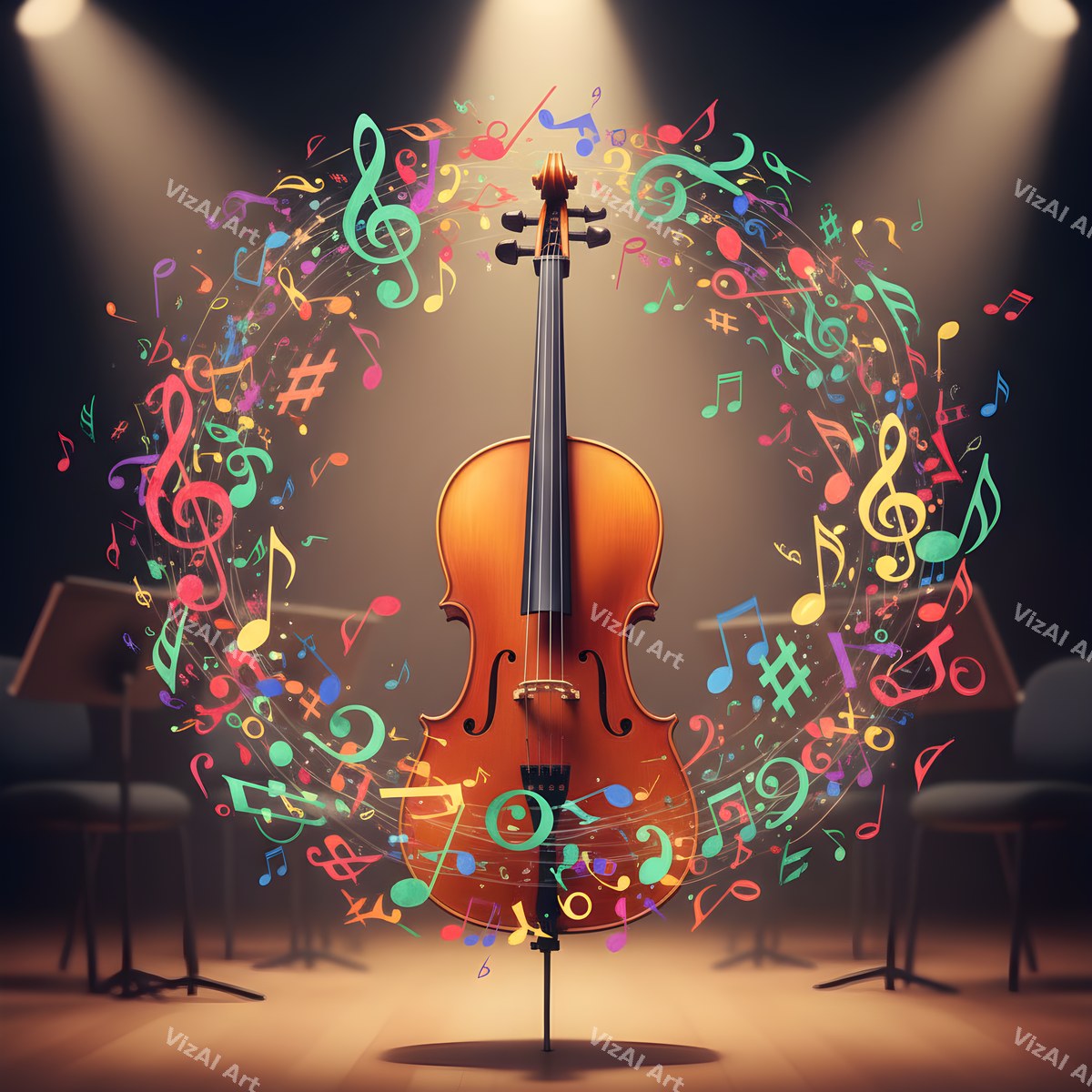 Violin & Music Notes Art — print 8