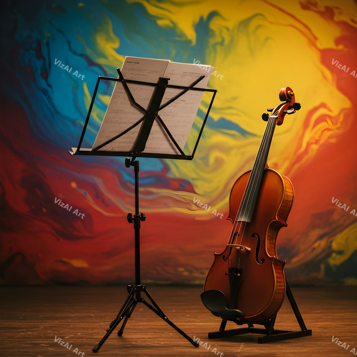 Violin & Music Notes Art — print 12