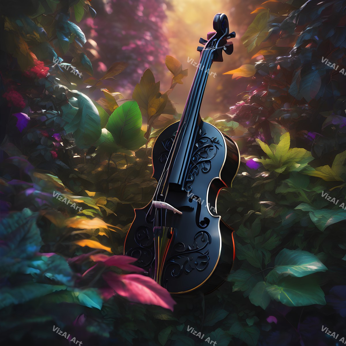 Violin, Light & Nature Art — print 2