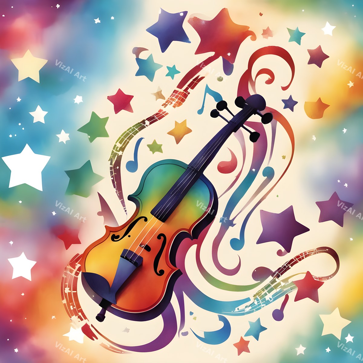 Violin, Light & Nature Art — print 7