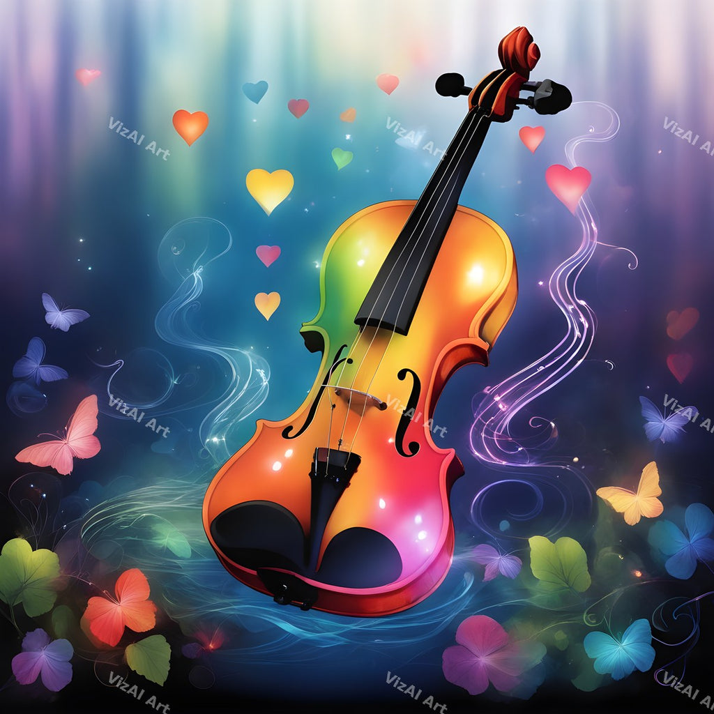 Dreamy Rainbow Violin Art — print 2