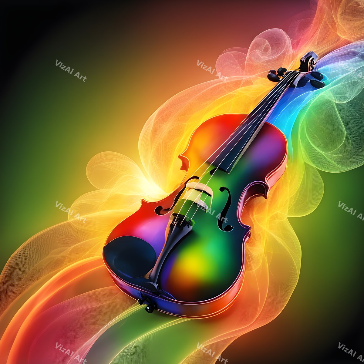 Dreamy Rainbow Violin Art — print 6