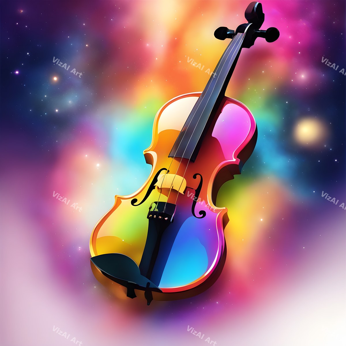 Dreamy Rainbow Violin Art — print 9