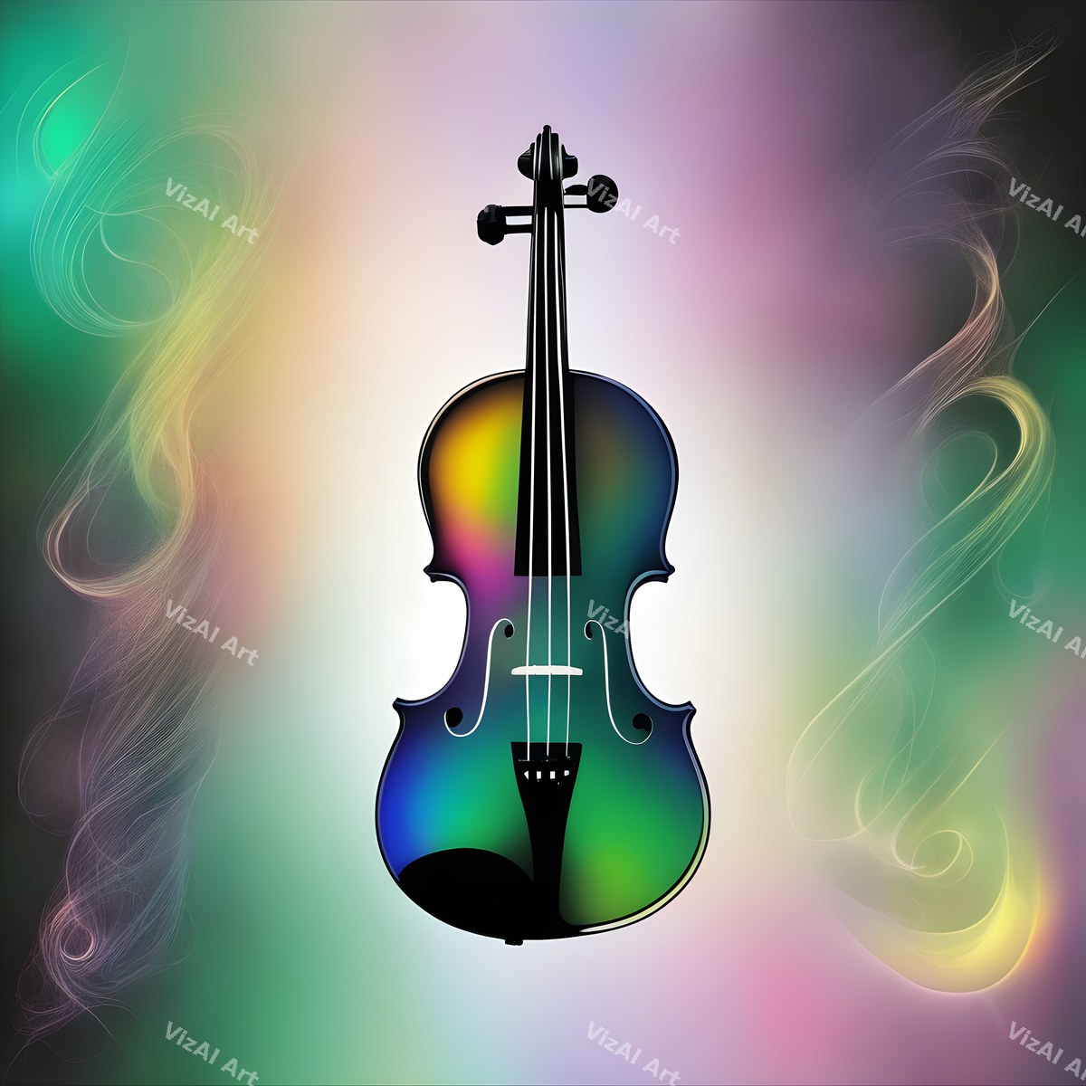 Dreamy Rainbow Violin Art — print 10