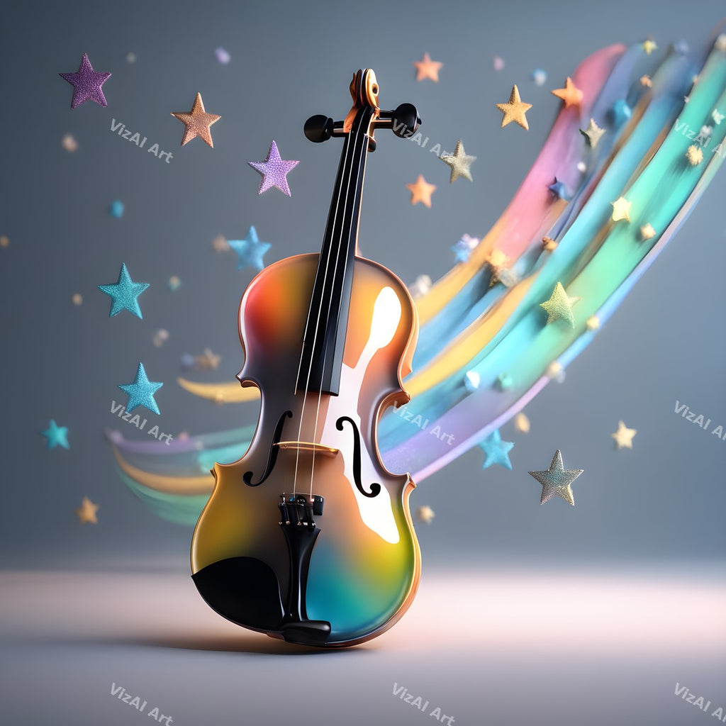 Dreamy Rainbow Violin Art — print 11