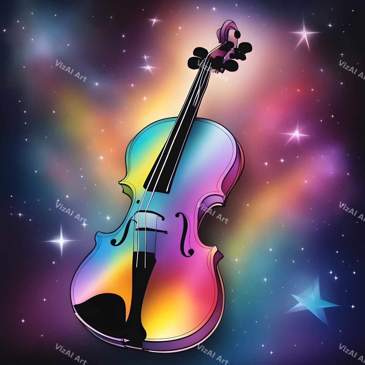 Dreamy Rainbow Violin Art — print 12