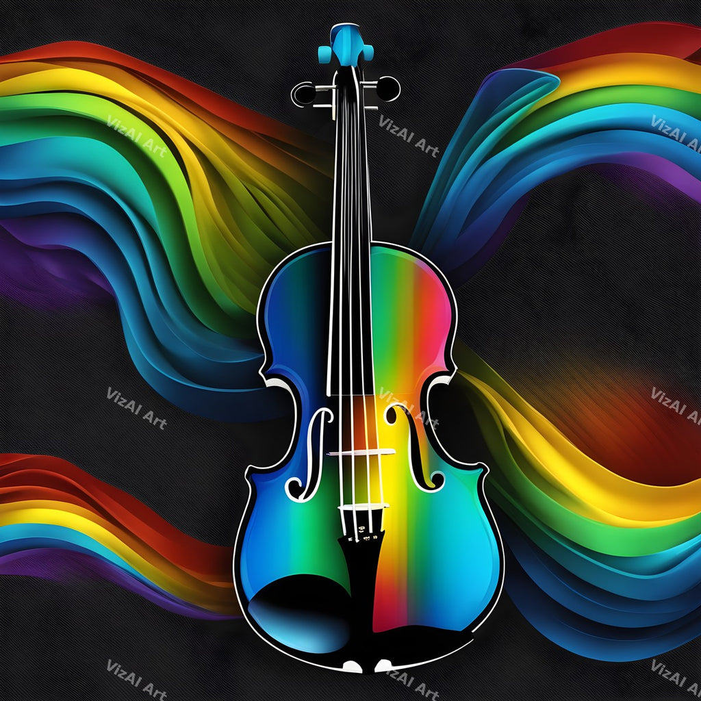 Neon Violin Art — print 1