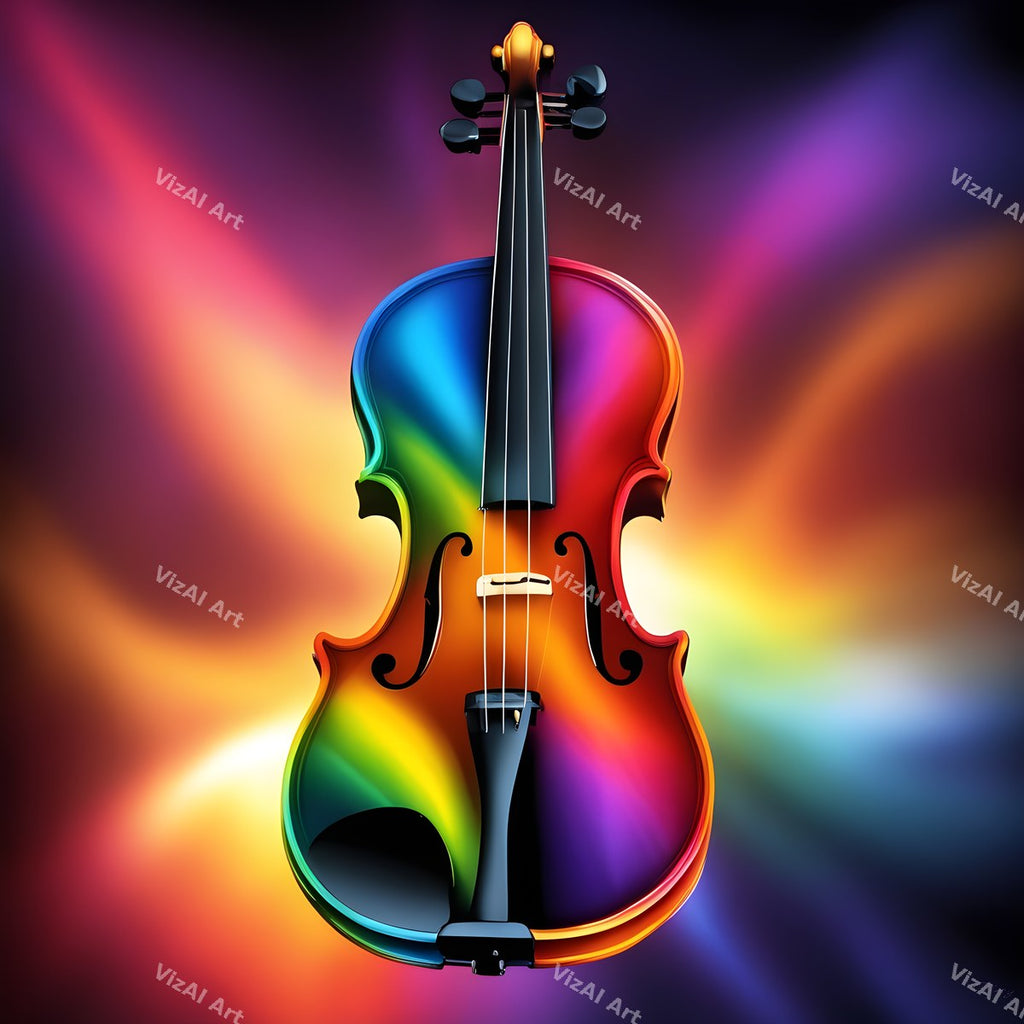 Neon Violin Art — print 3