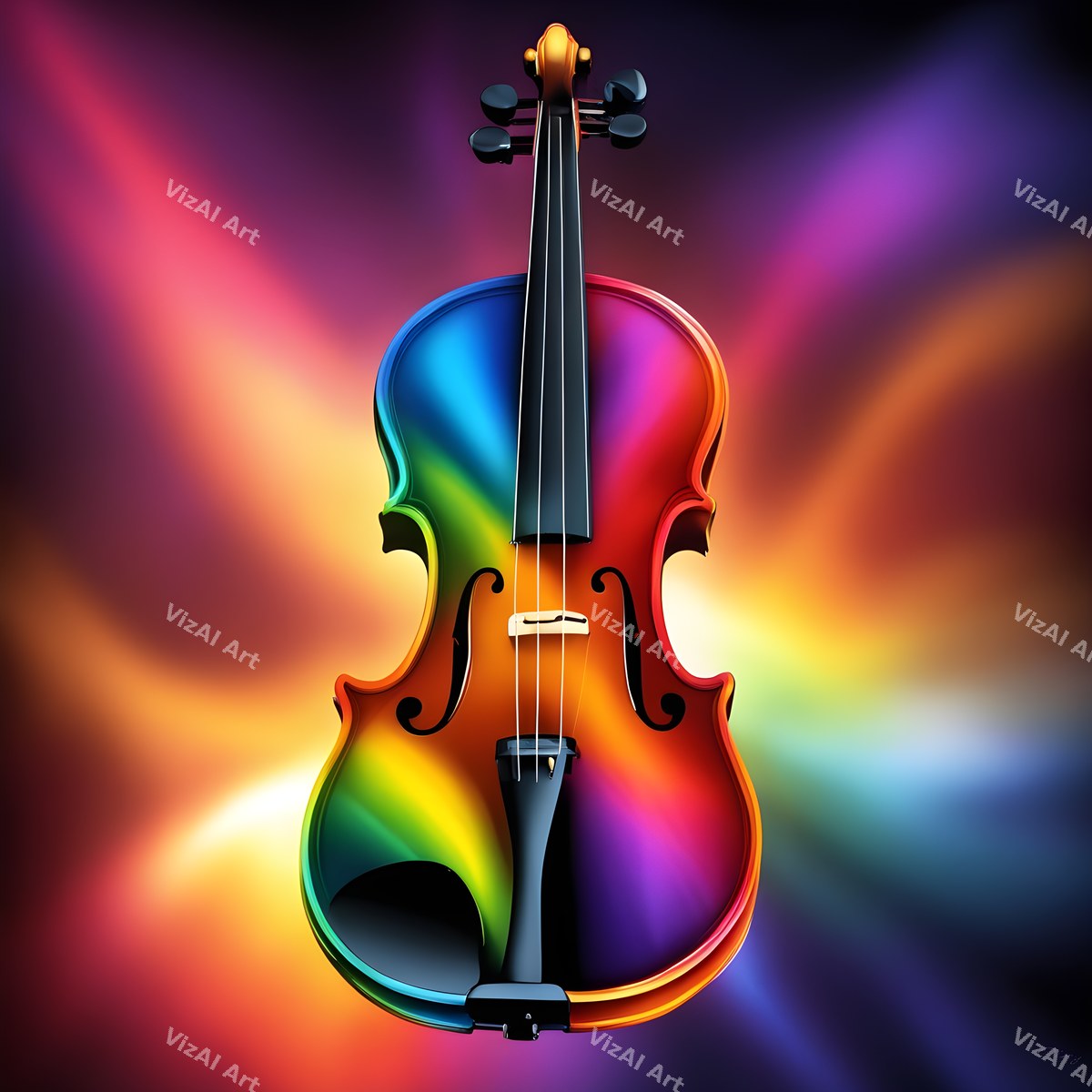 Neon Violin Art — print 3