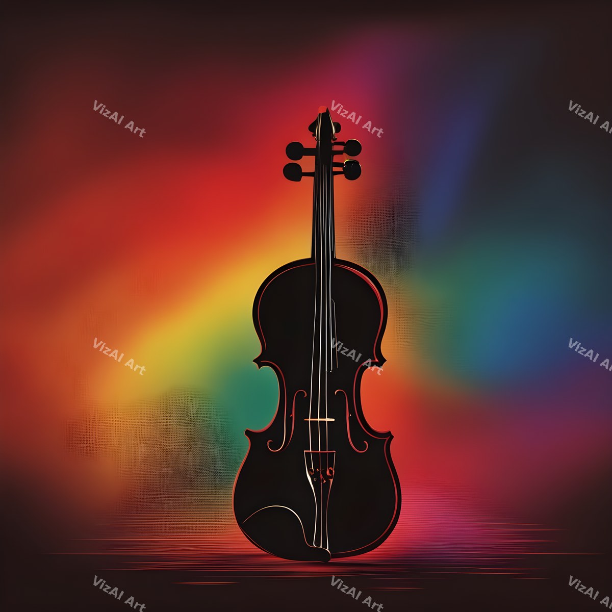 Neon Violin Art — print 5