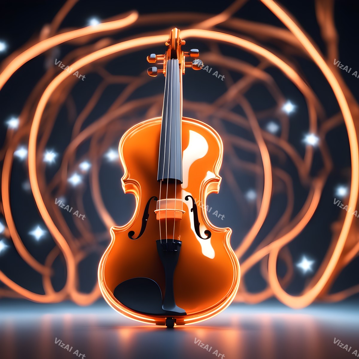 Neon Violin Art — print 6