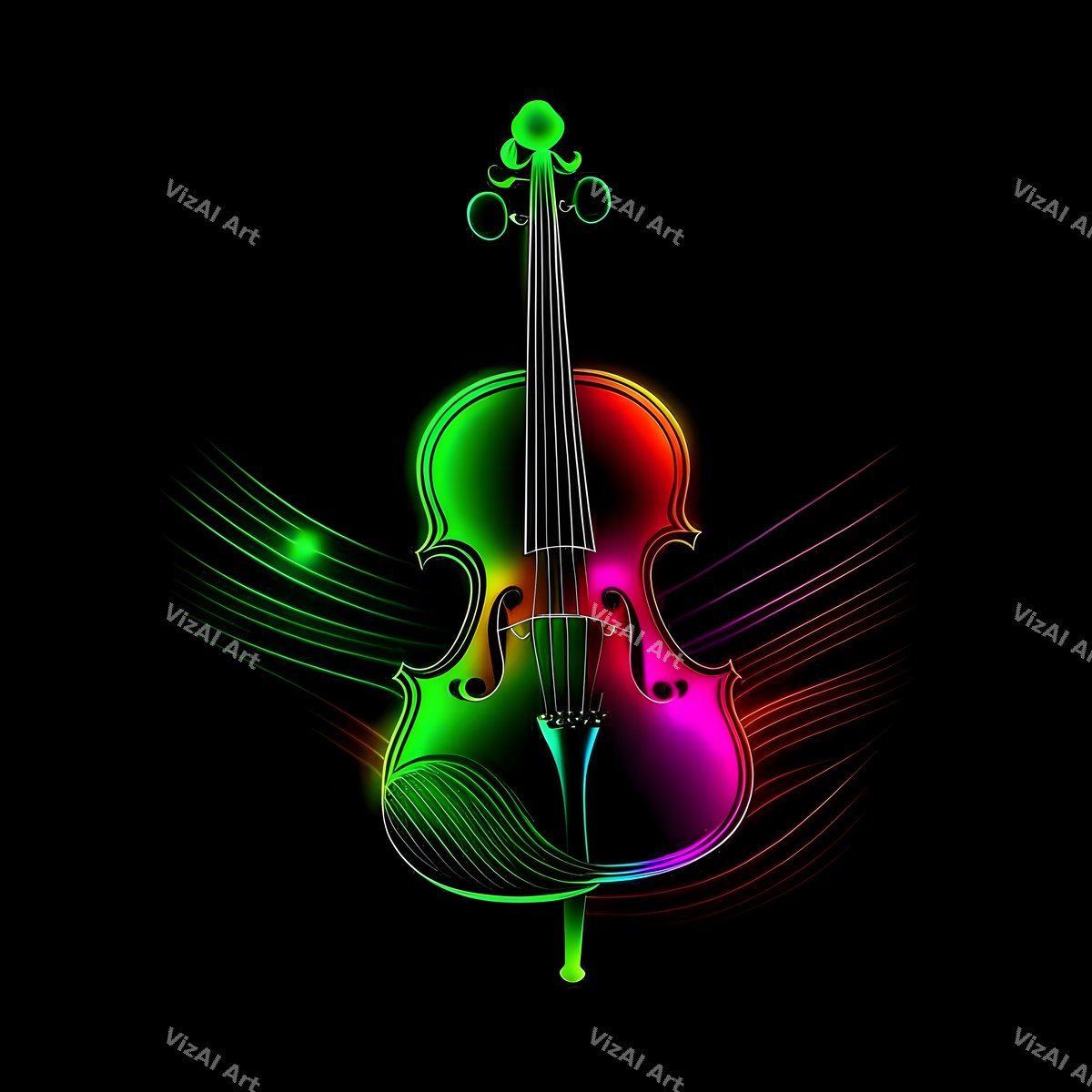 Neon Violin Art — print 9
